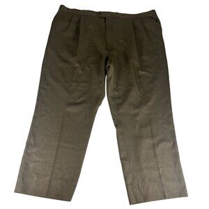 Vintage Sansabelt System Dress Pants Men's 48x28.5 Brown Pleated Front Straight